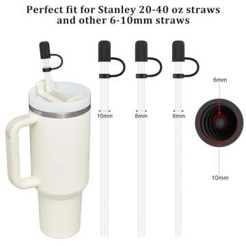 Cute Silicone Straw Covers for Stanley Tumblers - Reusable and Durable