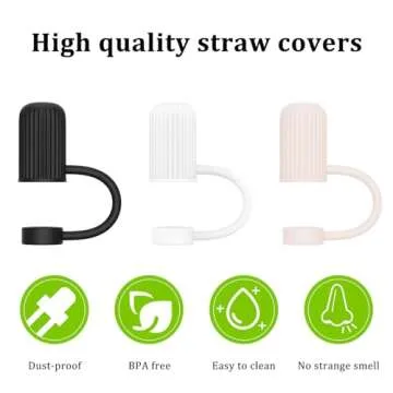 Cute Silicone Straw Covers for Stanley Tumblers - Reusable and Durable