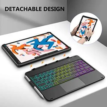 FINTIE Touchpad Keyboard Case for iPad Pro 11-inch (4th / 3rd Generation) 2022/2021 - Magnetically Detachable Bluetooth Backlit Trackpad Keyboard Cover, Also Fit iPad Air 5th/4th Gen 10.9, Black