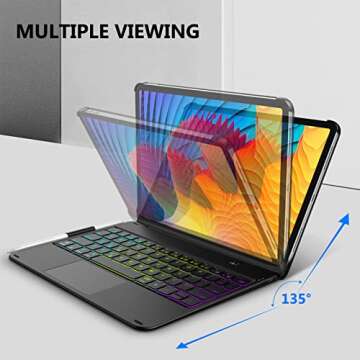 FINTIE Touchpad Keyboard Case for iPad Pro 11-inch (4th / 3rd Generation) 2022/2021 - Magnetically Detachable Bluetooth Backlit Trackpad Keyboard Cover, Also Fit iPad Air 5th/4th Gen 10.9, Black