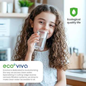 Ecoviva Under Sink Reverse Osmosis Water Filtration System, 8-Stage RO Filter, 600 GPD, High Efficie...