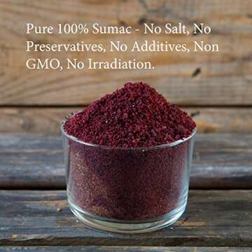 The Spice Way - Pure 100% Ground Sumac Spice, No Salt, no GMO, no Irradiation, Sumac Seasoning Powde...