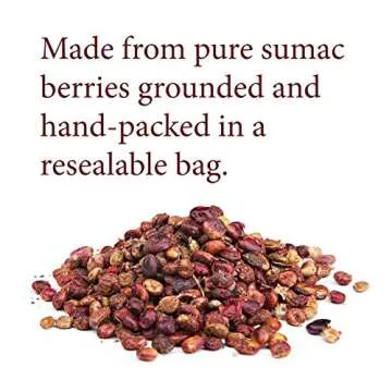 The Spice Way - Pure 100% Ground Sumac Spice, No Salt, no GMO, no Irradiation, Sumac Seasoning Powder 4 oz (resealable bag) (Sumak)