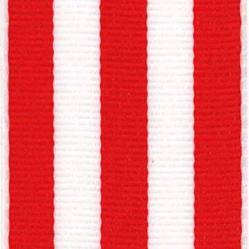 Offray Red and White Stripe Ribbon - 25 Yards for Crafting