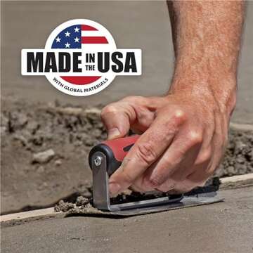 Durable MARSHALLTOWN Curved Concrete Edger - 6 x 4 Inch Blade