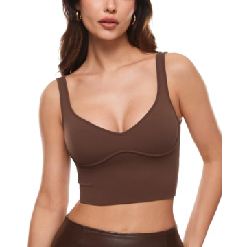 INLYRIC Women's Natrelax Sexy Tank Crop Tops - Sweetheart V Neck Backless Sleeveless Summer Essentia...