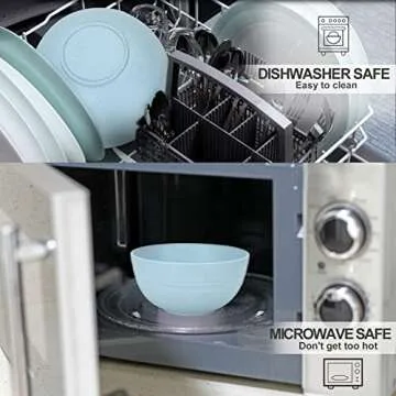 Homestockplus Cereal Bowls 24 OZ Microwave and Dishwasher Safe Bowl BPA-Free Eco-Friendly Bowl Sets Mixed Color for Cereal, Salad, Soup, Rice[Set of 8]