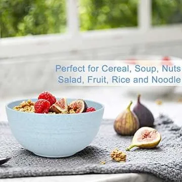 Homestockplus Cereal Bowls 24 OZ Microwave and Dishwasher Safe Bowl BPA-Free Eco-Friendly Bowl Sets Mixed Color for Cereal, Salad, Soup, Rice[Set of 8]