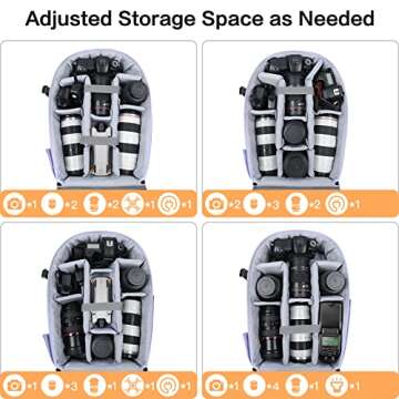 MOSISO Camera Backpack, DSLR/SLR/Mirrorless Photography Camera Bag 15-16 inch Waterproof Hardshell Case with Tripod Holder&Laptop Compartment Compatible with Canon/Nikon/Sony, Lavender Gray