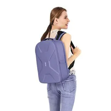 MOSISO Camera Backpack, DSLR/SLR/Mirrorless Photography Camera Bag 15-16 inch Waterproof Hardshell Case with Tripod Holder&Laptop Compartment Compatible with Canon/Nikon/Sony, Lavender Gray