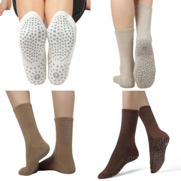 Stylish Non-Slip Pilates Socks for Women in 4 Pairs