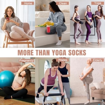 Stylish Non-Slip Pilates Socks for Women in 4 Pairs