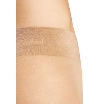 Wolford Pure Shimmer 40 Denier Concealer Tights For Women Soft Feel Flawless Legs Bonded Seams Wide Essential Sheer Hosiery | Color Fairly Light Beige |Large