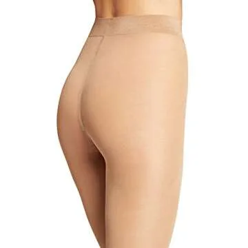 Wolford Pure Shimmer 40 Denier Concealer Tights For Women Soft Feel Flawless Legs Bonded Seams Wide Essential Sheer Hosiery | Color Fairly Light Beige |Large