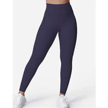 YEOREO Grace Workout Leggings for Women Butt Lifting Tummy Control High Waist Gym Yoga Compression Pants Dark Blue L