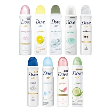 Dove Antiperspirant Spray Pack of 10 - Assorted Scents