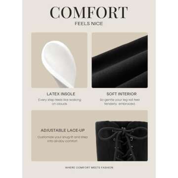 DREAM PAIRS Women's Laurence Over The Knee Thigh High Chunky Heel Boots Long Stretch Sexy Fall Boots,Size 6.5,Black,Laurence