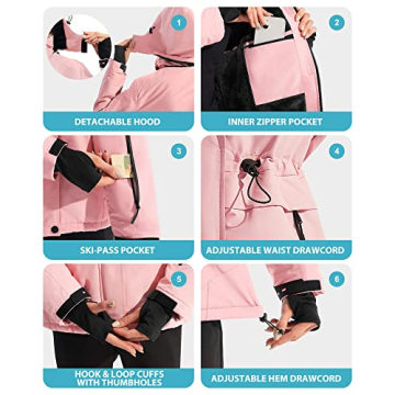 IUGA Women Waterproof Ski Jacket for Winter Adventures