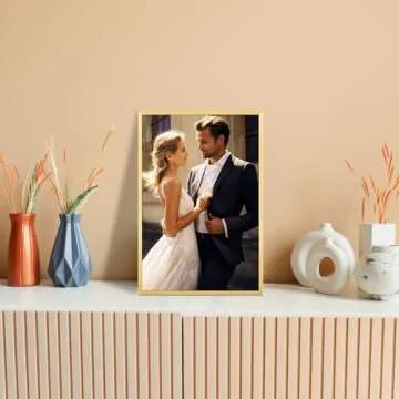 Frametory 12x18 Gold Metal Picture Frame for Photos