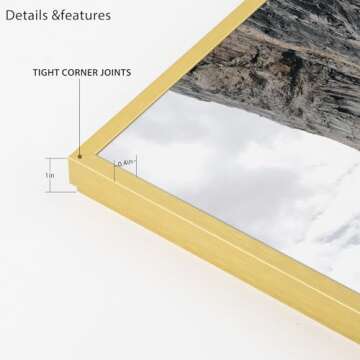 Frametory 12x18 Gold Metal Picture Frame for Photos