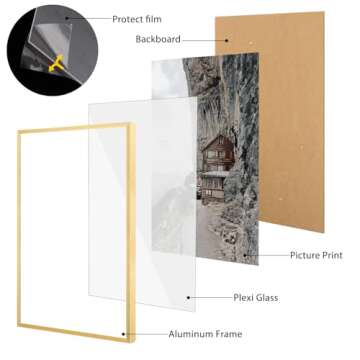 Frametory 12x18 Gold Metal Picture Frame for Photos