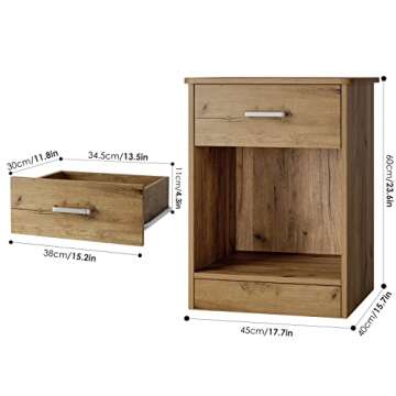 Modern FOTOSOK Nightstand Set for Bedroom & Office