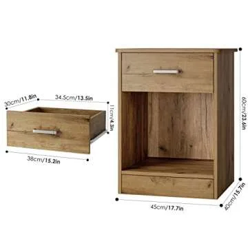 Modern FOTOSOK Nightstand Set for Bedroom & Office