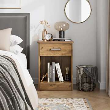 Modern FOTOSOK Nightstand Set for Bedroom & Office