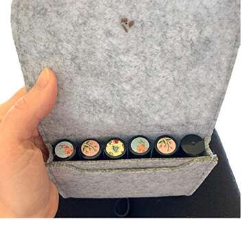 Auony Essential Oil Carrying Case Bag, 6 Bottles Essential Oils Travel Organizer Pouch Bag for 5ML /...