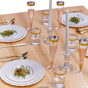 Elegant Silver Spoons Party Disposable Dinnerware Set