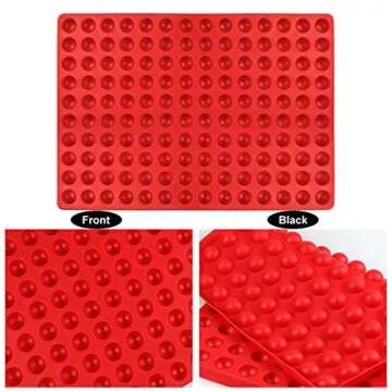 Palksky 2PCS 140-Cavity Small Round Silicone Mold/Semicircle Chocolate Drops Mold/Dog Treats Pan/Semi Sphere Gummy Candy Molds for Ganache Jelly Caramels Cookies Pet Treats Baking Mold