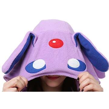 Sayadress Lovely Animal Cosplay Halloween Costumes Pajamas for Unisex Adults (M, Purple Espeon)