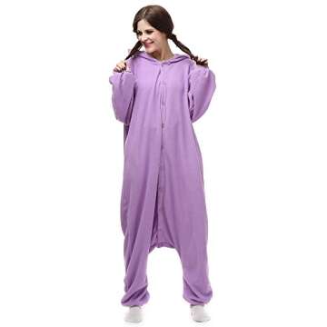 Sayadress Lovely Animal Cosplay Halloween Costumes Pajamas for Unisex Adults (M, Purple Espeon)
