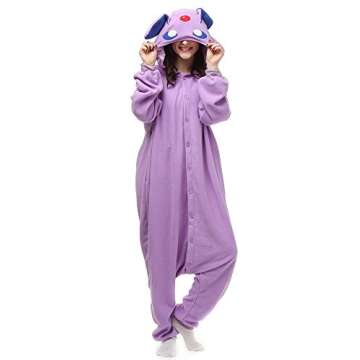 Sayadress Lovely Animal Cosplay Halloween Costumes Pajamas for Unisex Adults (M, Purple Espeon)