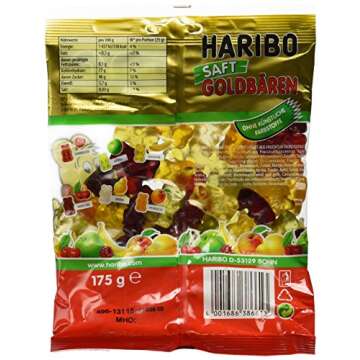 Haribo Juicy Gold Bears - Sweet & Chewy Gummy Treat 175g