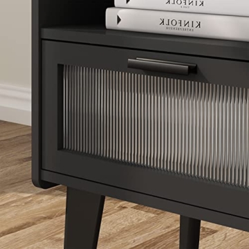 Stylish Nightstand with Charging Station and Storage