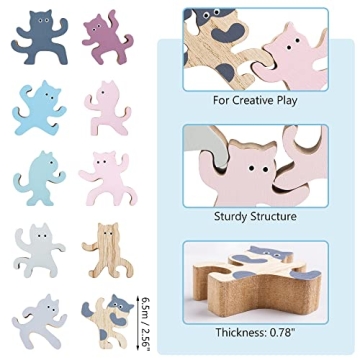 Kung Fu Cat Stacking Toy - Fun Wooden Playset for All Ages