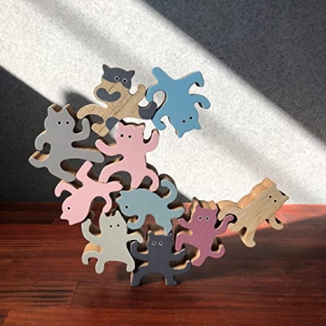 Kung Fu Cat Stacking Toy - Fun Wooden Playset for All Ages