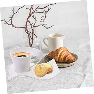 GOOHOCHY Bone China Coffee Mugs - Elegant New Wave Ceramic Set with Tray