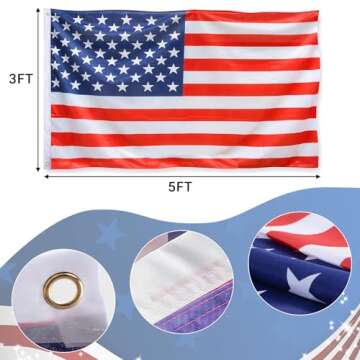 Gientan Heavy Duty Flag Pole 20FT Kit with American Flag