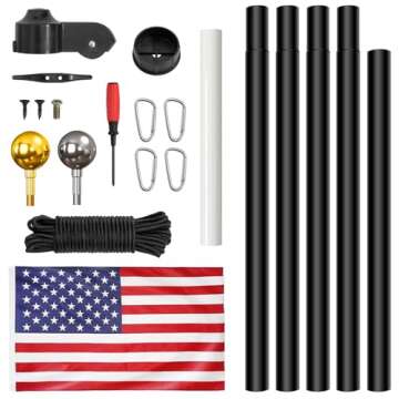 Gientan Heavy Duty Flag Pole 20FT Kit with American Flag