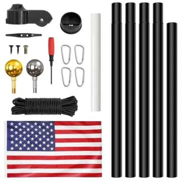 Gientan Heavy Duty Flag Pole 20FT Kit with American Flag