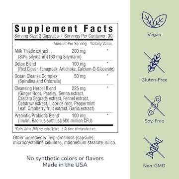 her own Cleanse, Gentle Detox, Supports Healthy Gut, Ocean Algae Cleanse, Prebiotic/Probiotic Blend,...