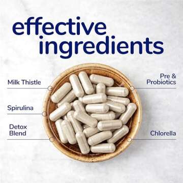 her own Cleanse, Gentle Detox, Supports Healthy Gut, Ocean Algae Cleanse, Prebiotic/Probiotic Blend, Cleansing Herbal Blend, Gluten and Soy Free, Vegan, 60 Capsules, 30 Servings, Multicolor