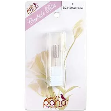 PANA Flat Top Small Barrel 3/32" Shank Size - (Silver, Fine Grit) - Fast remove Acrylic or Hard Gel Nail Drill Bit for Manicure Pedicure Salon Professional or Beginner