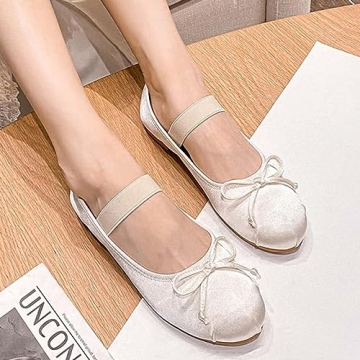 Stylish JOEupin Women’s Slip On Ballet Flats in White