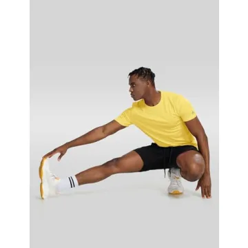 Zengjo Men's Workout Shirt in Yellow for Ultimate Comfort