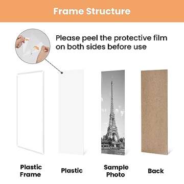 upsimples 16x24 Picture Frame White 3 Pack, Scratch-Proof Poster Frames 16 x 24 for Photo Gallery - Slide-In Strips, Horizontal or Vertical Wall Mounting