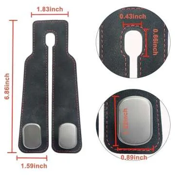 Amelity Car Hooks - Headrest Storage for Purses & Bags, Leather (Black-2 Pack)