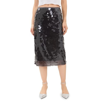 Elegant Sequined Midi Skirt for Women - WAYF